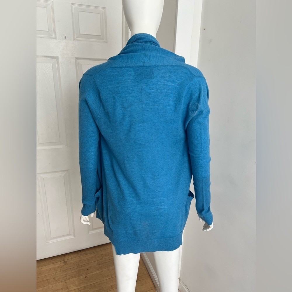 Zadig & Voltaire 100% Cashmere Dana CP Women Open Front Cardigan Sweater Blue S - Picture 3 of 8